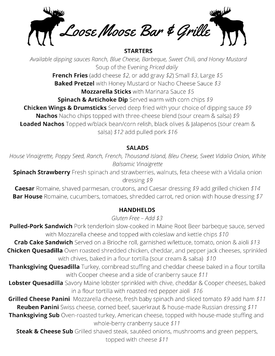 Fredericka's Restaurant and the Loose Moose Bar & Grille Photo Menu 3