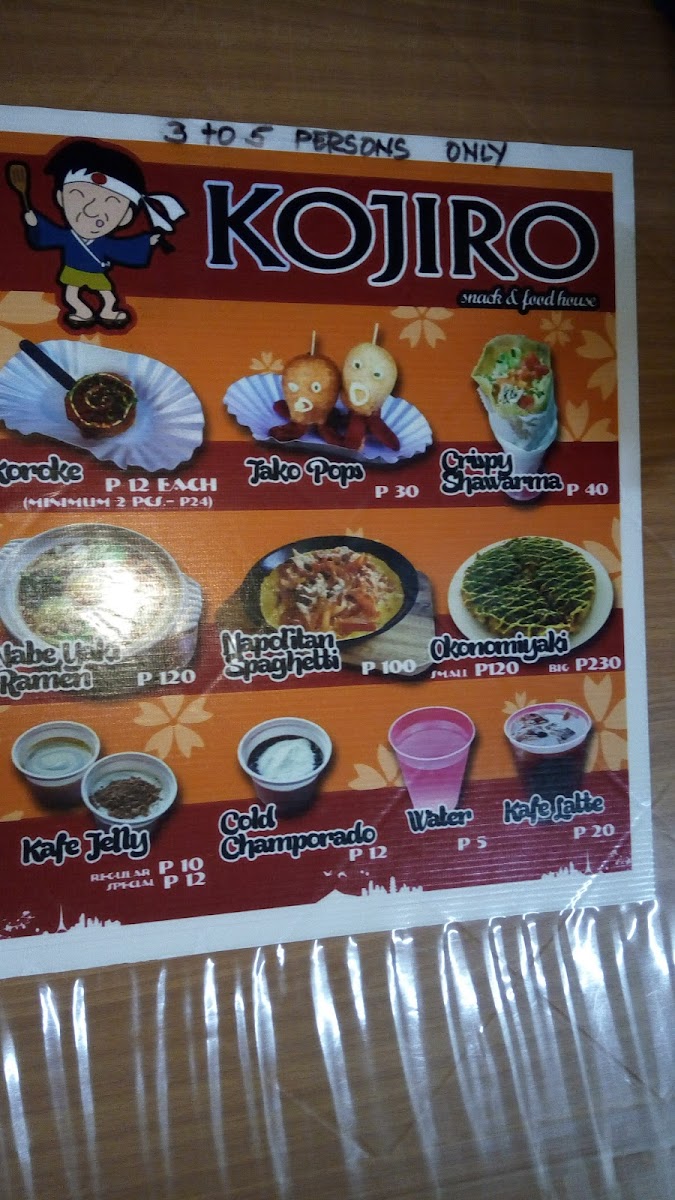 Kojiro Ojiisan Food House Photo Menu 2