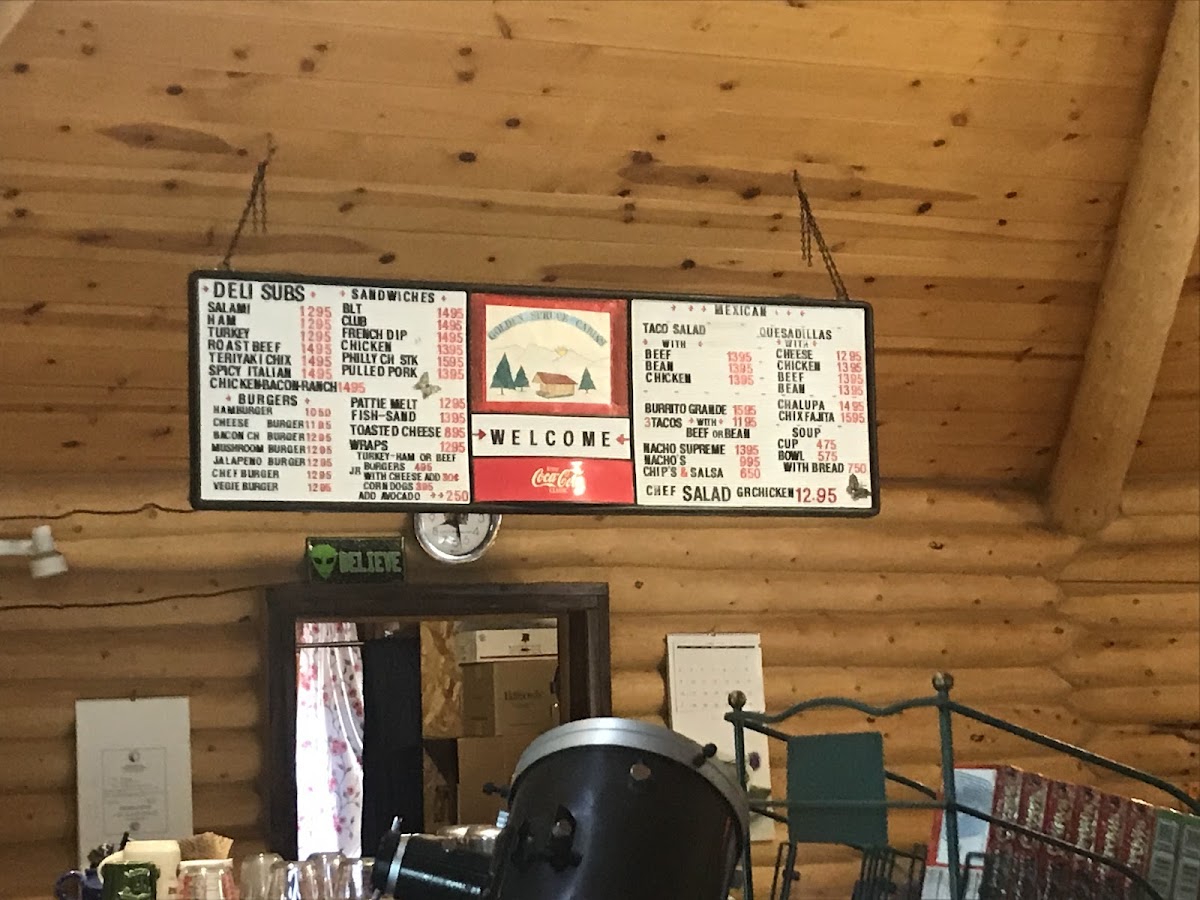 Golden Spruce Lodging and Cafe Photo Menu 2