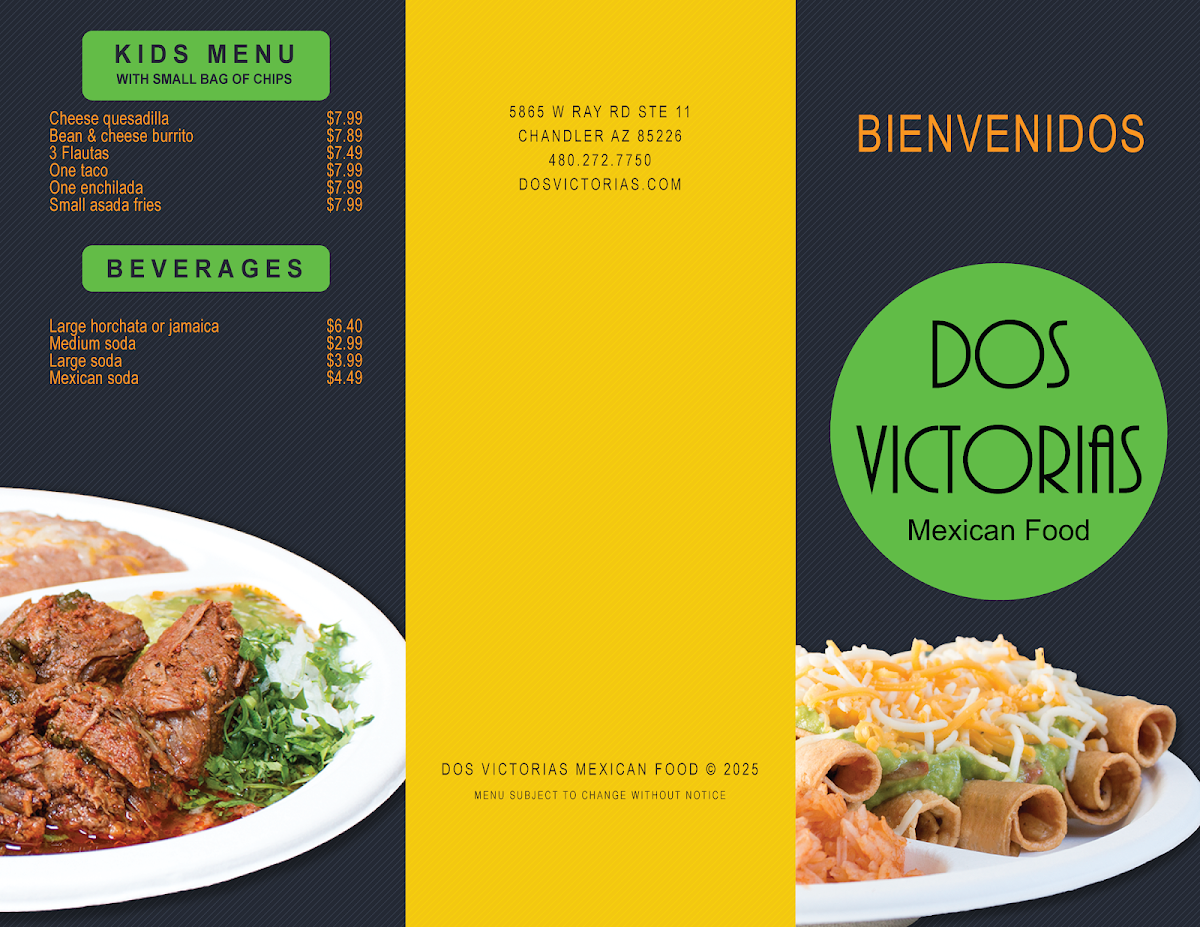 Dos Victorias Mexican Food Photo Menu 2