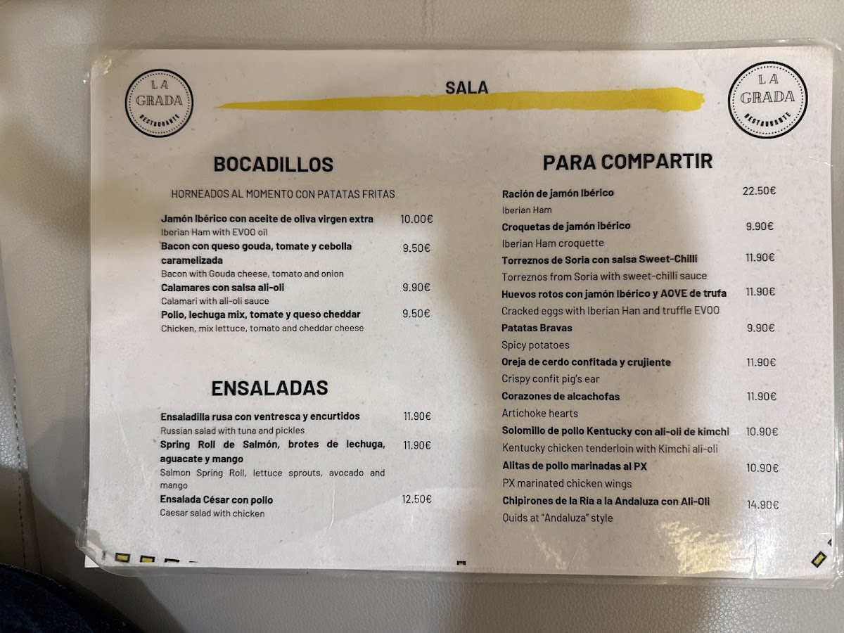 La Grada Photo Menu 1