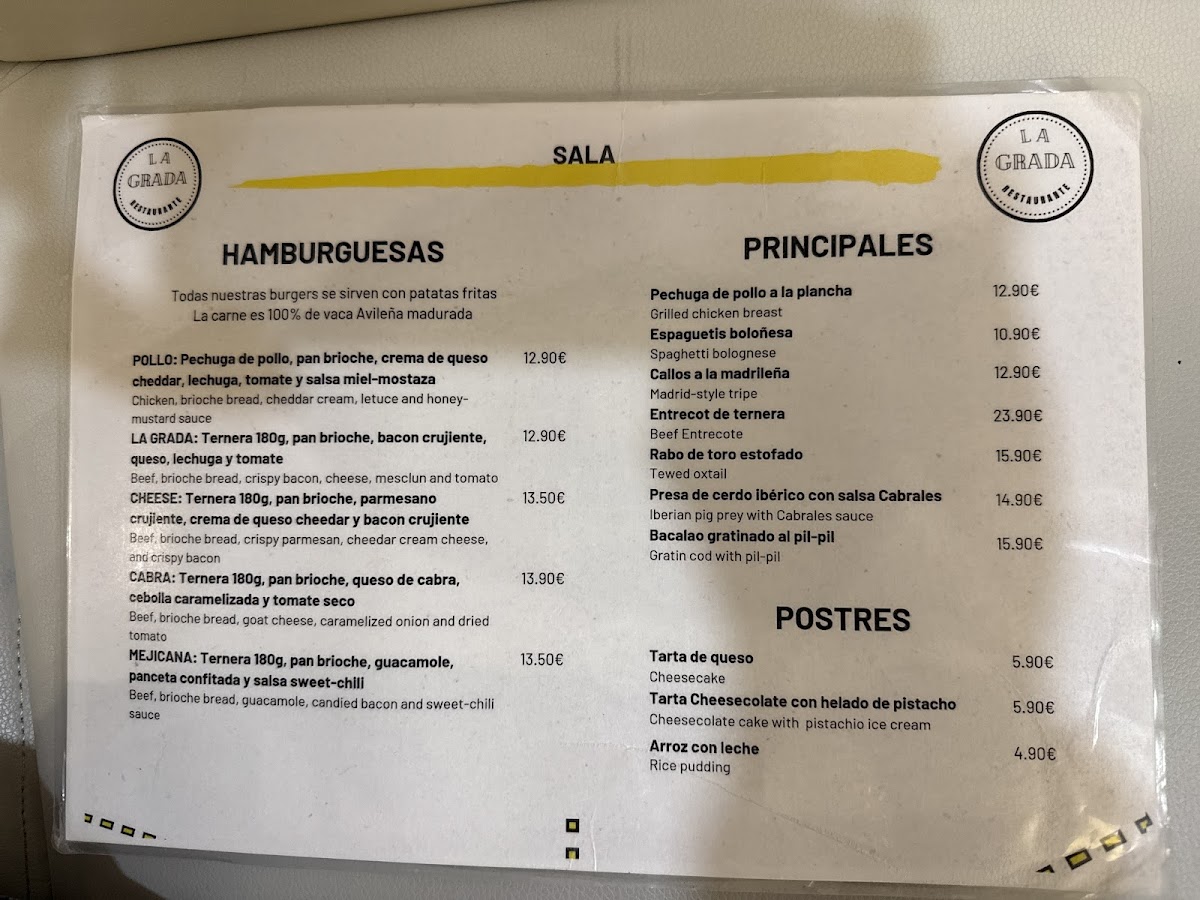 La Grada Photo Menu 2