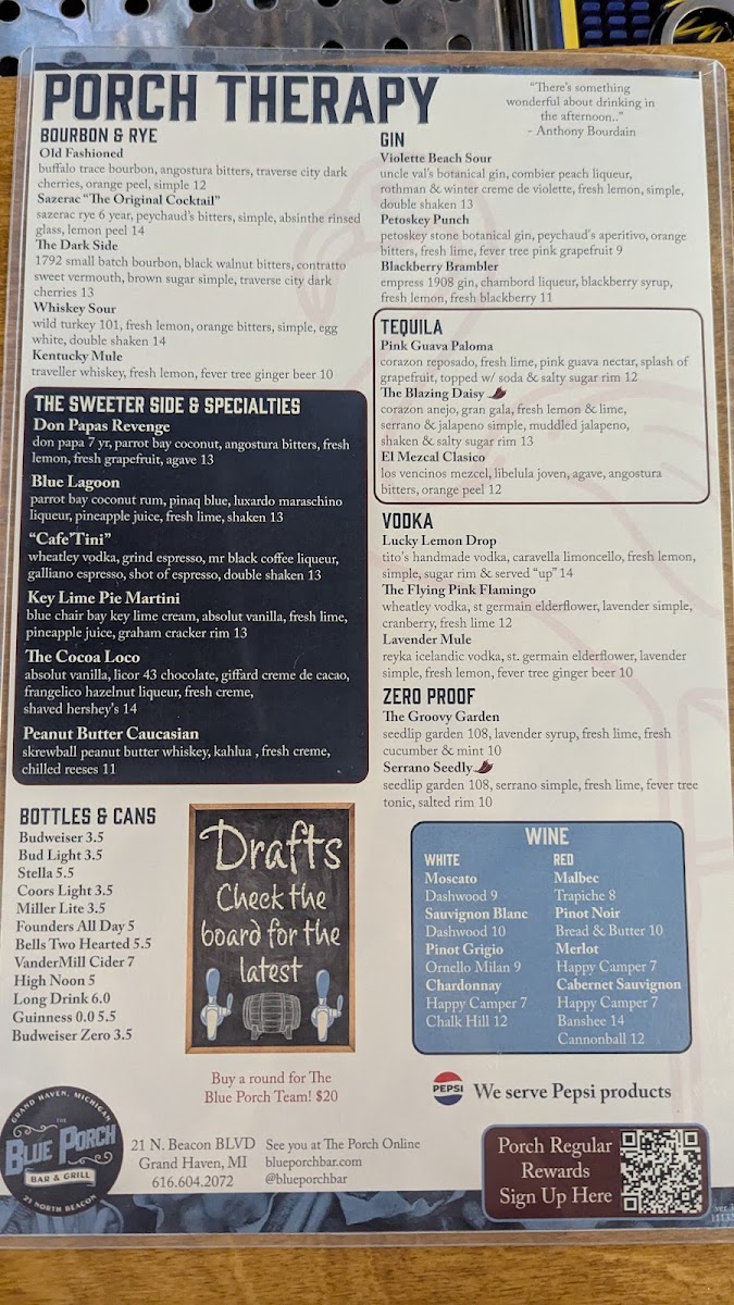 The Blue Porch Bar & Grill Photo Menu 4