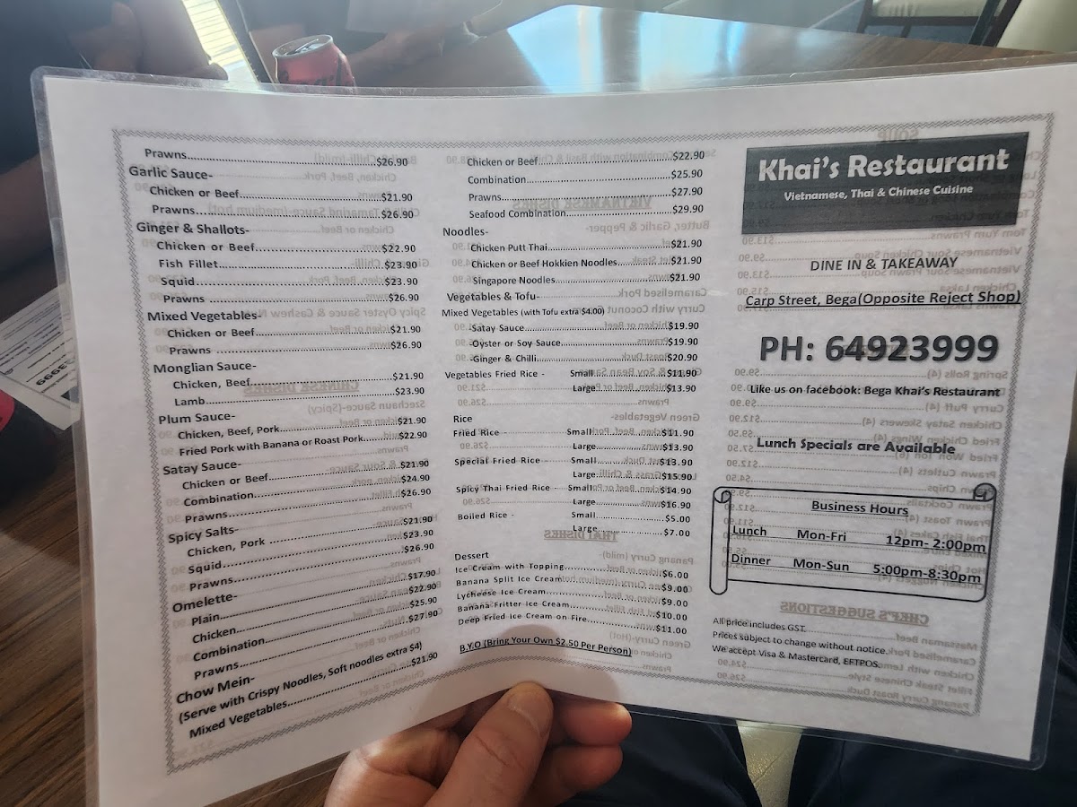 Khais Restaurant Photo Menu 3