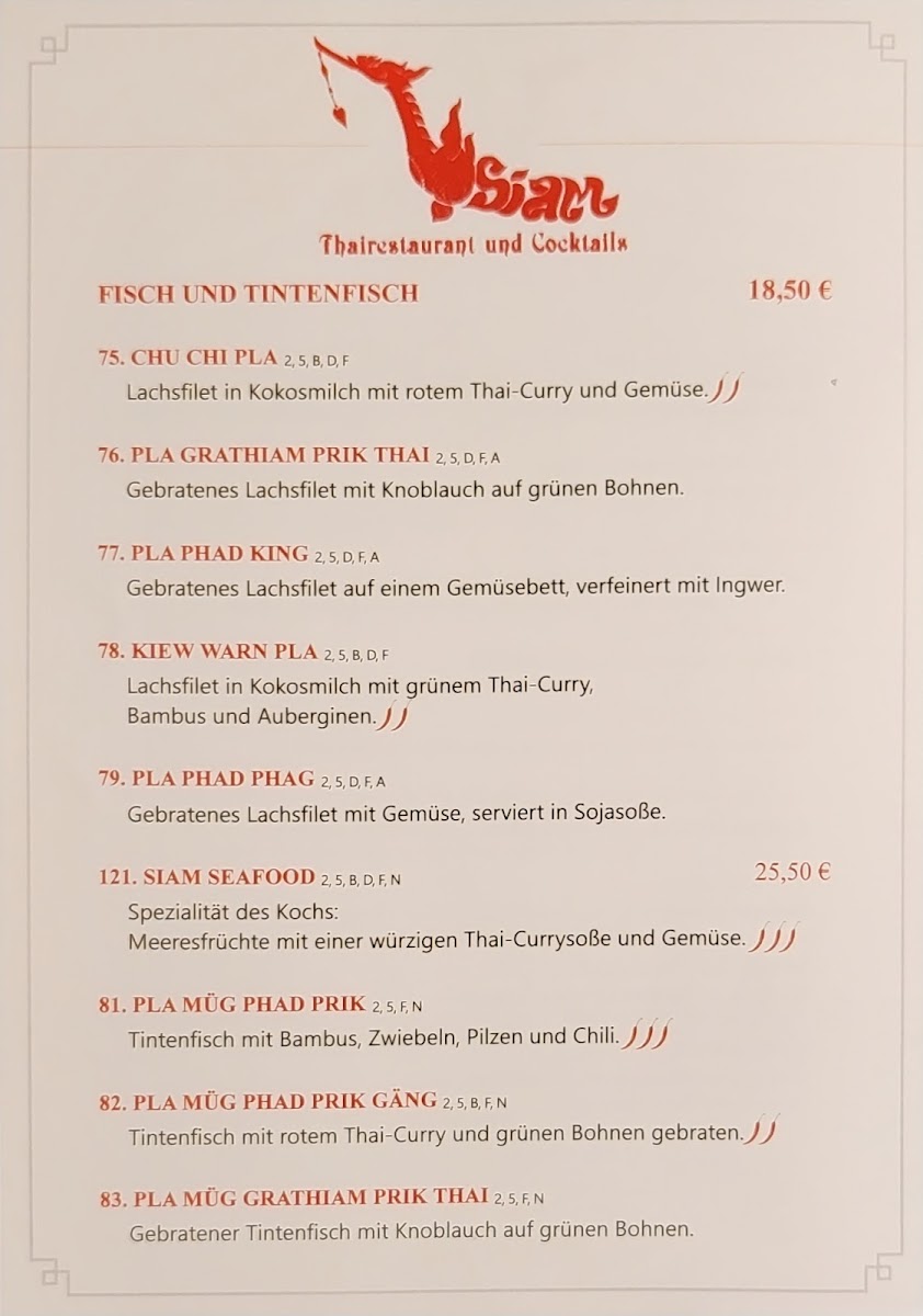 Siam Thairestaurant Photo Menu 1