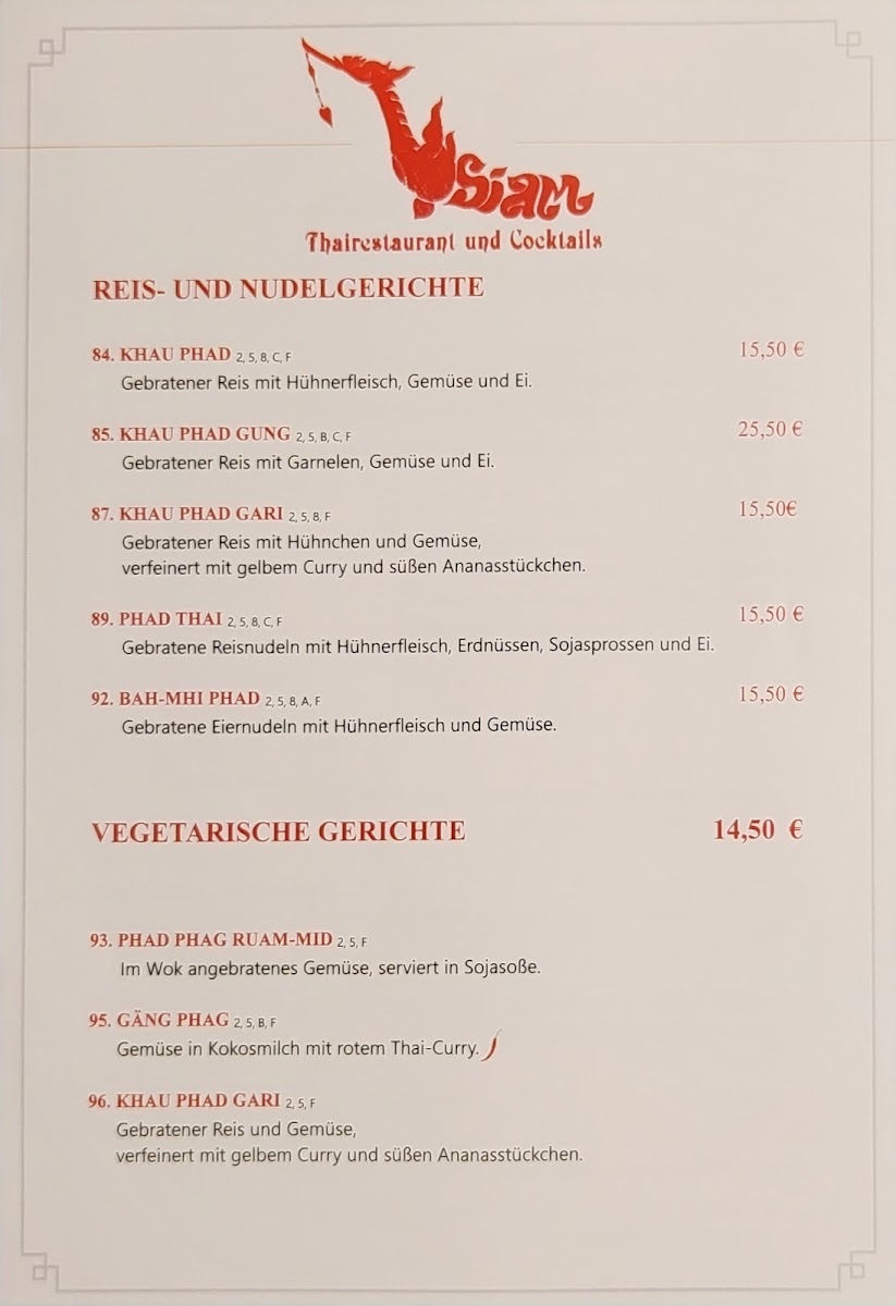 Siam Thairestaurant Photo Menu 5