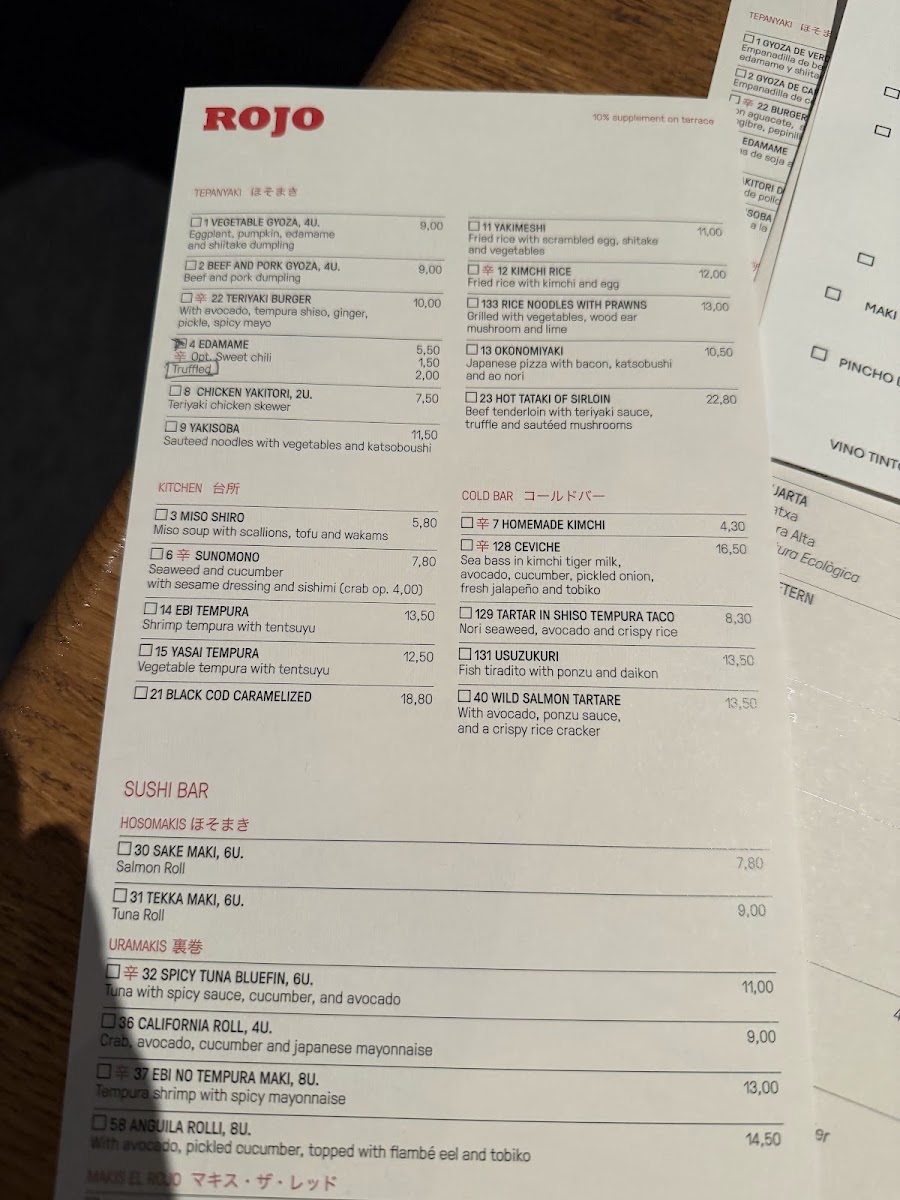 Restaurant Negro Rojo Photo Menu 1