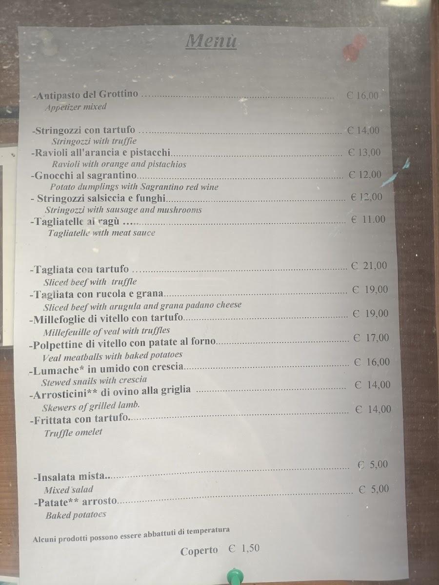 Il Grottino Photo Menu 1