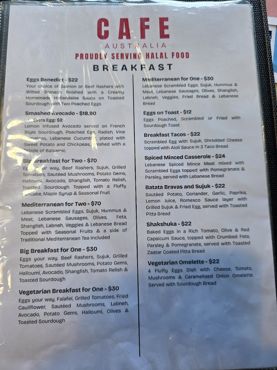 Cafe Australia Photo Menu 7