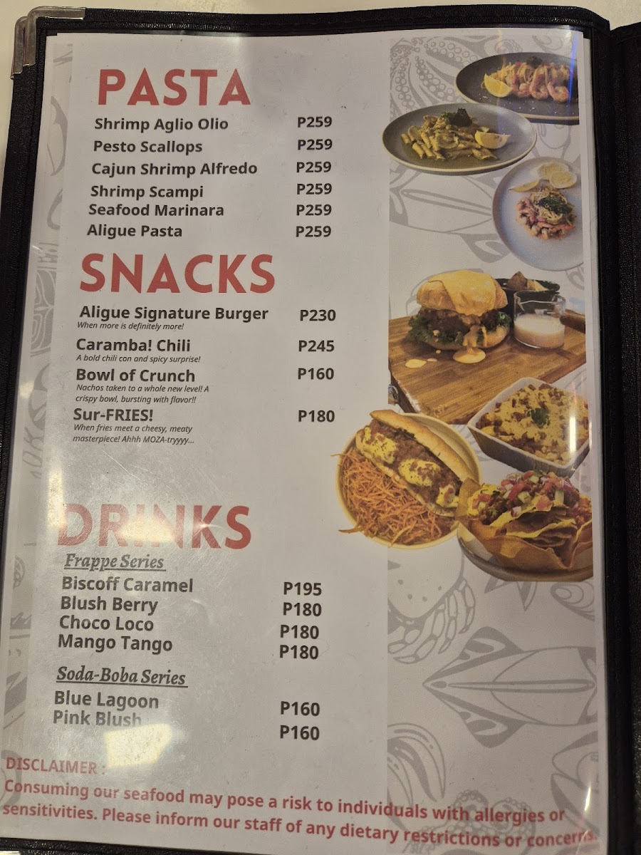 Aligue Seafood Restaurant Photo Menu 2