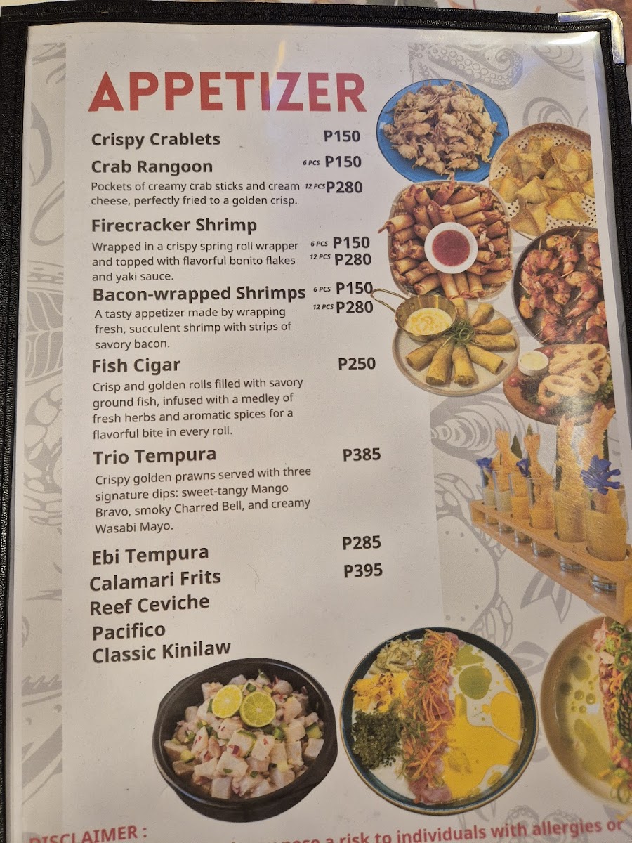 Aligue Seafood Restaurant Photo Menu 3