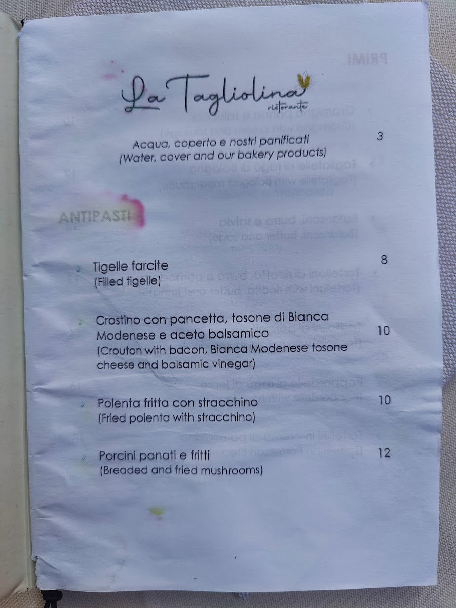La Tagliolina - Ristorante e locanda Photo Menu 4