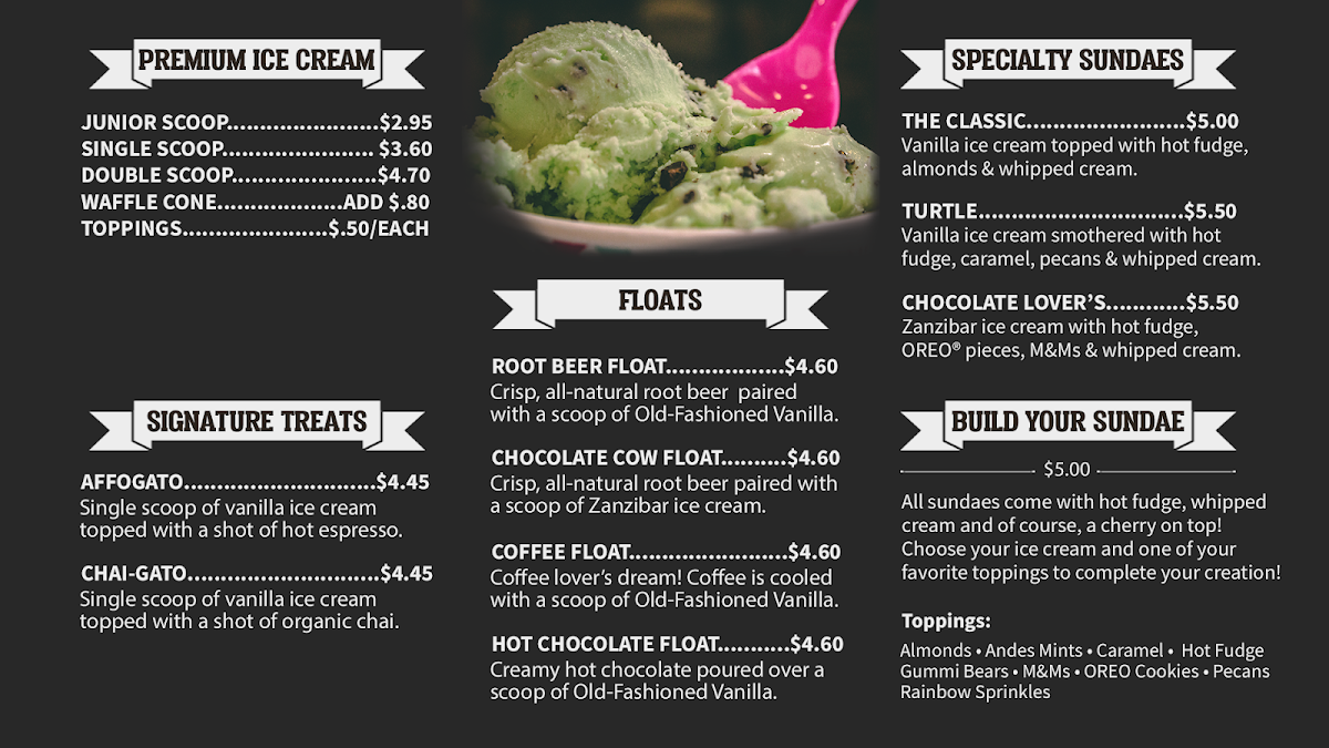 Covered Bridge Creamery Photo Menu 2