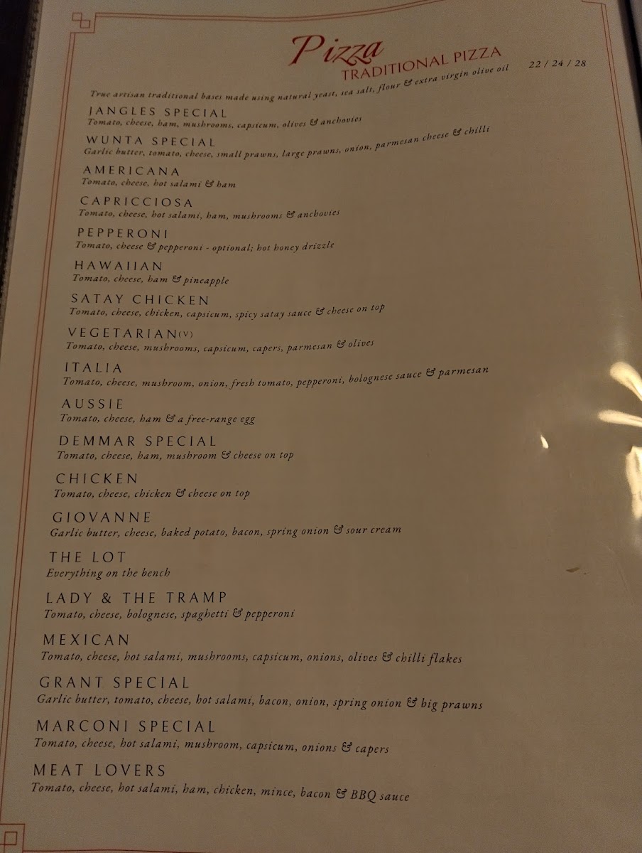 Bojangles Pizza Restaurant Photo Menu 4