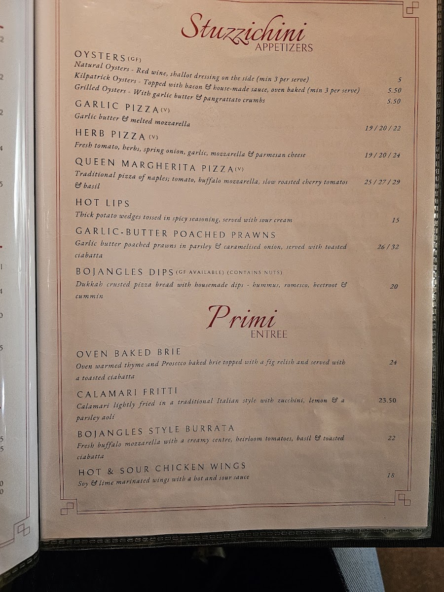 Bojangles Pizza Restaurant Photo Menu 8