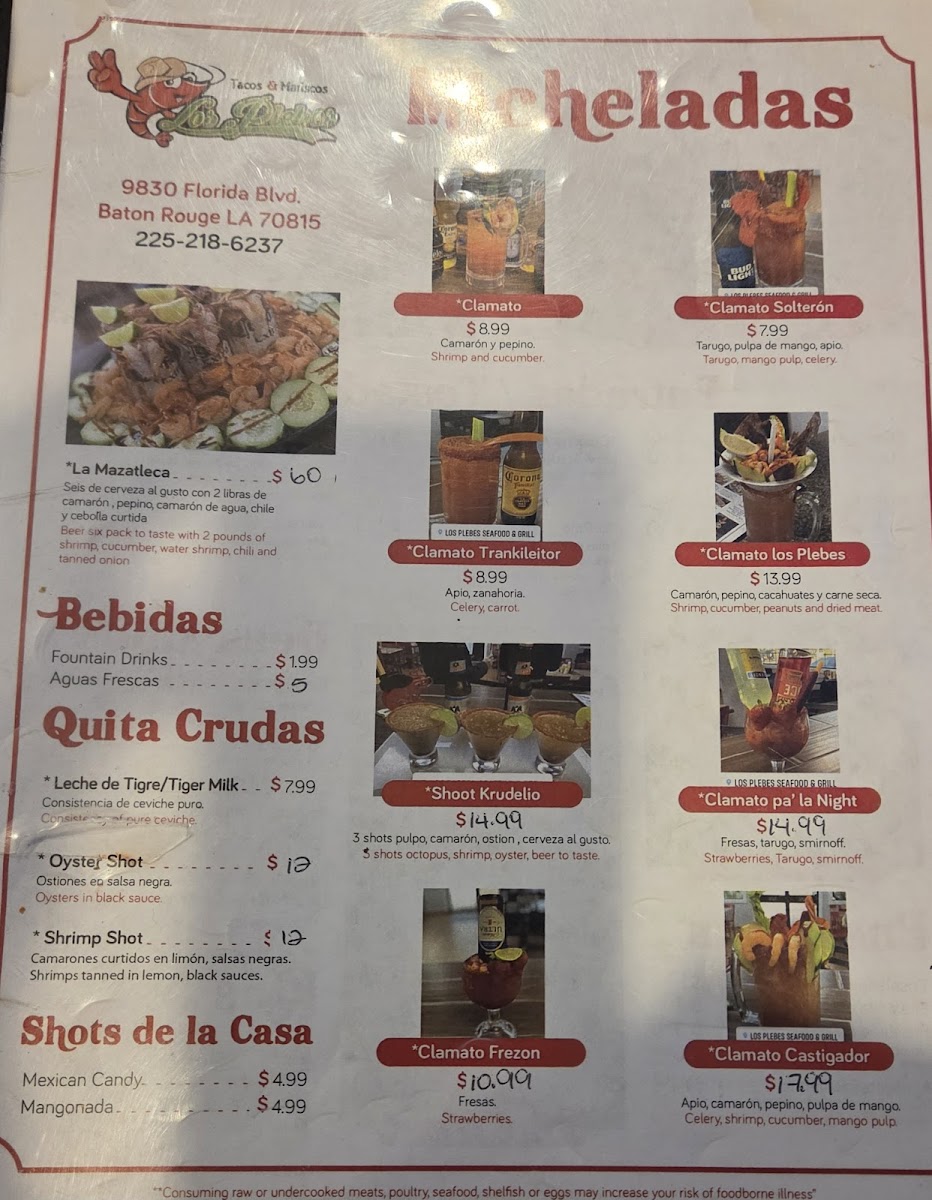 LOS PLEBES SEAFOOD & GRILL Photo Menu 2