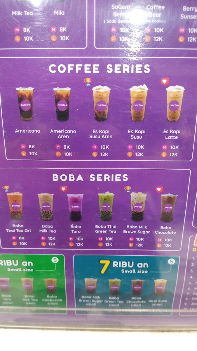 Overtea, Gedongkuning Photo Menu 6