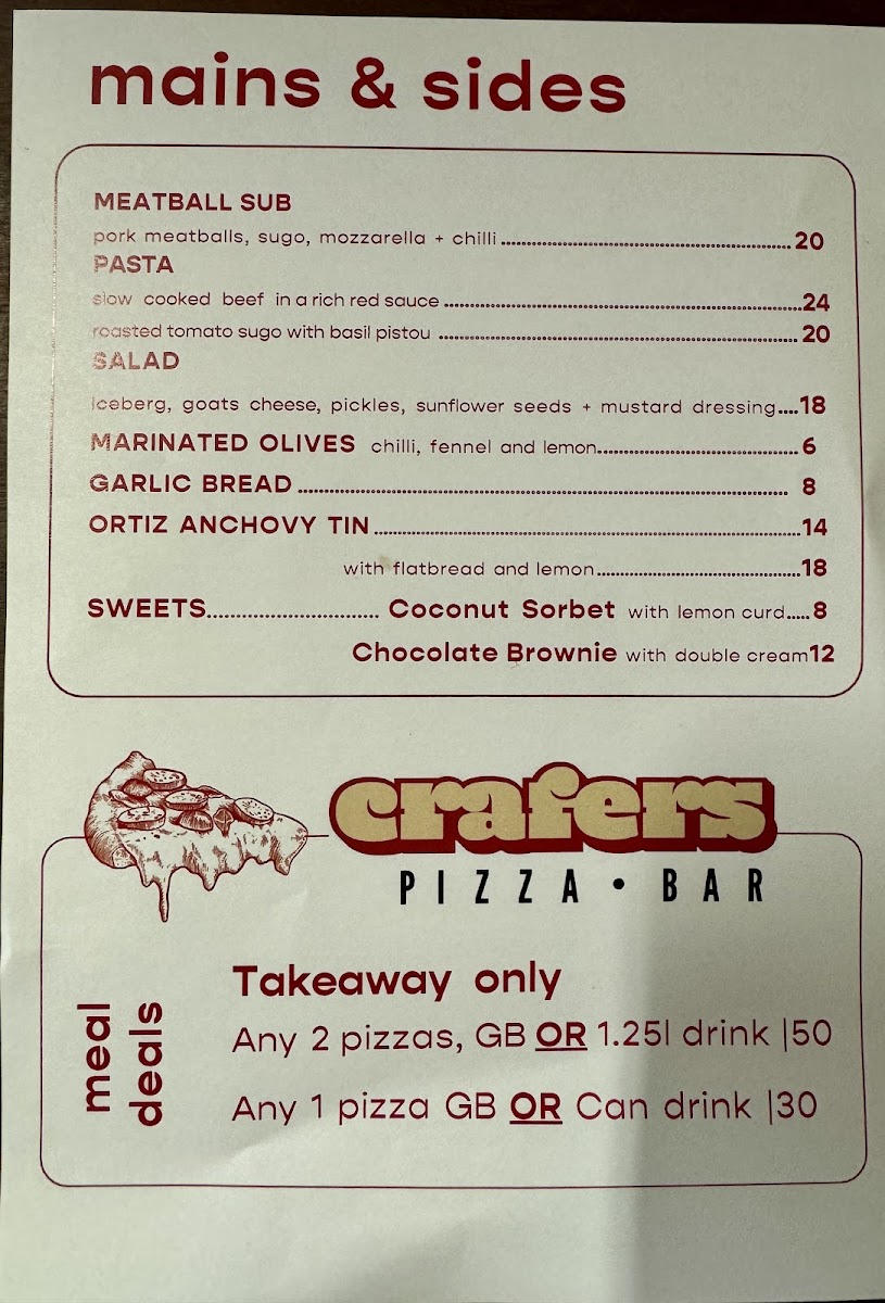 Crafers Pizza Bar Photo Menu 2