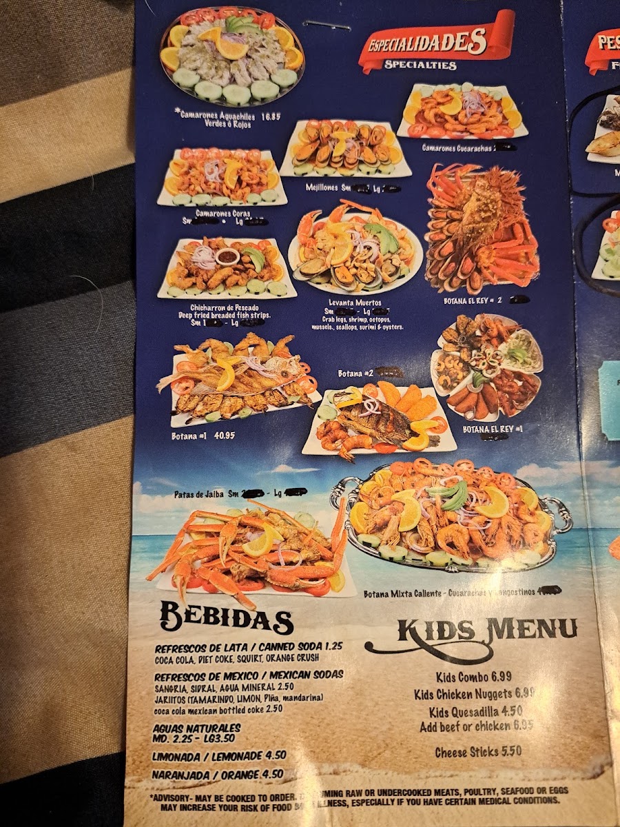 El Rey Del Mar Marisqueria Photo Menu 2