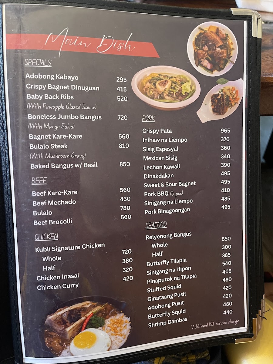 Kubli Café Bistro Photo Menu 1