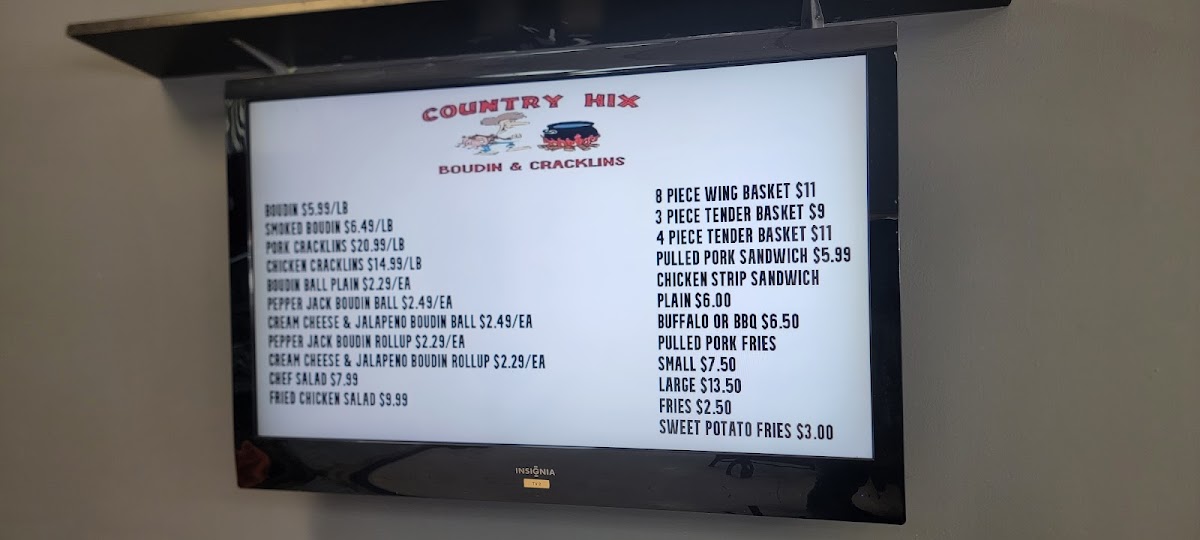 Country Hix Boudin and Cracklins Photo Menu 3