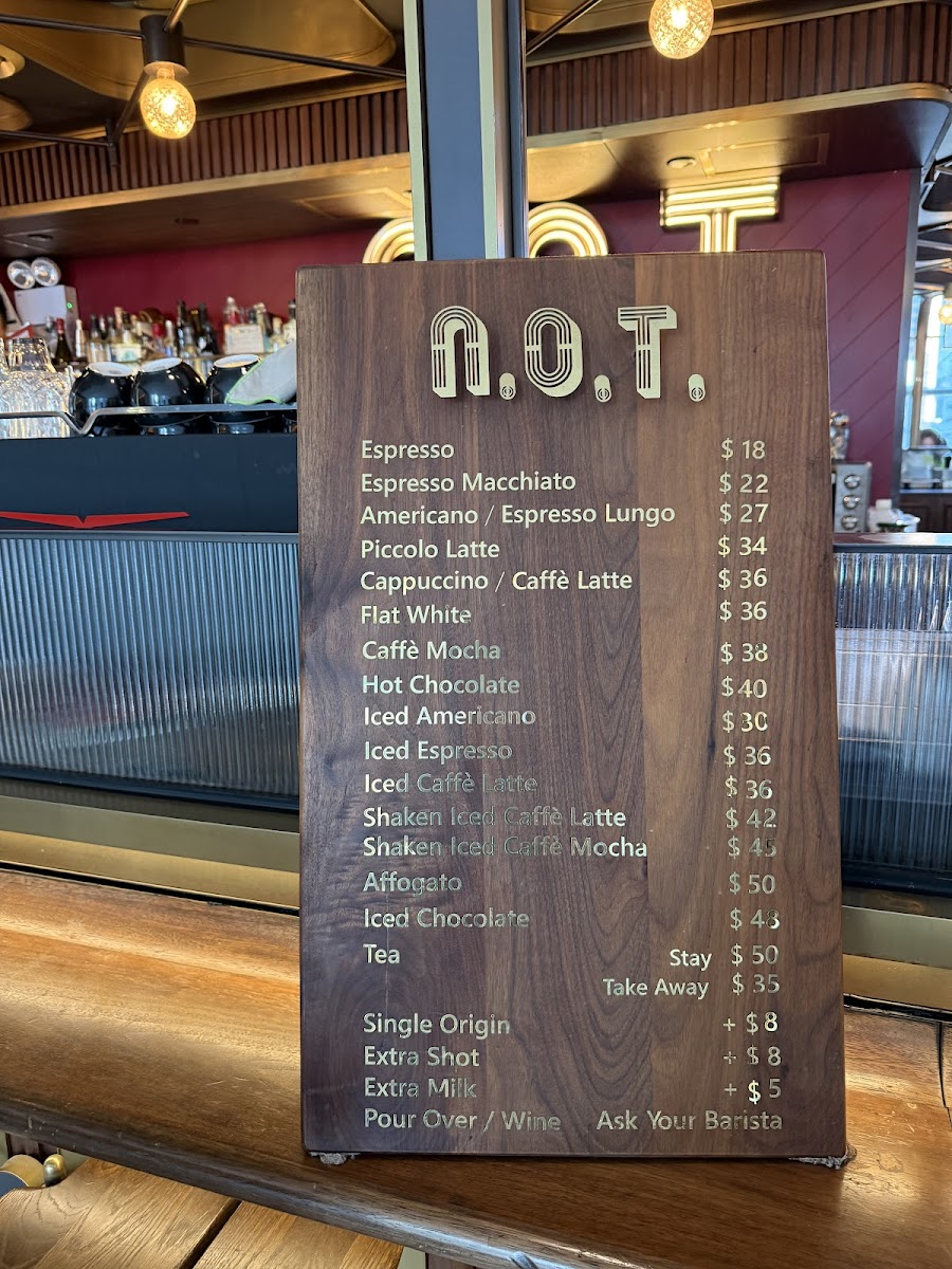 n.o.t. Specialty Coffee (Hysan Place) Photo Menu 5