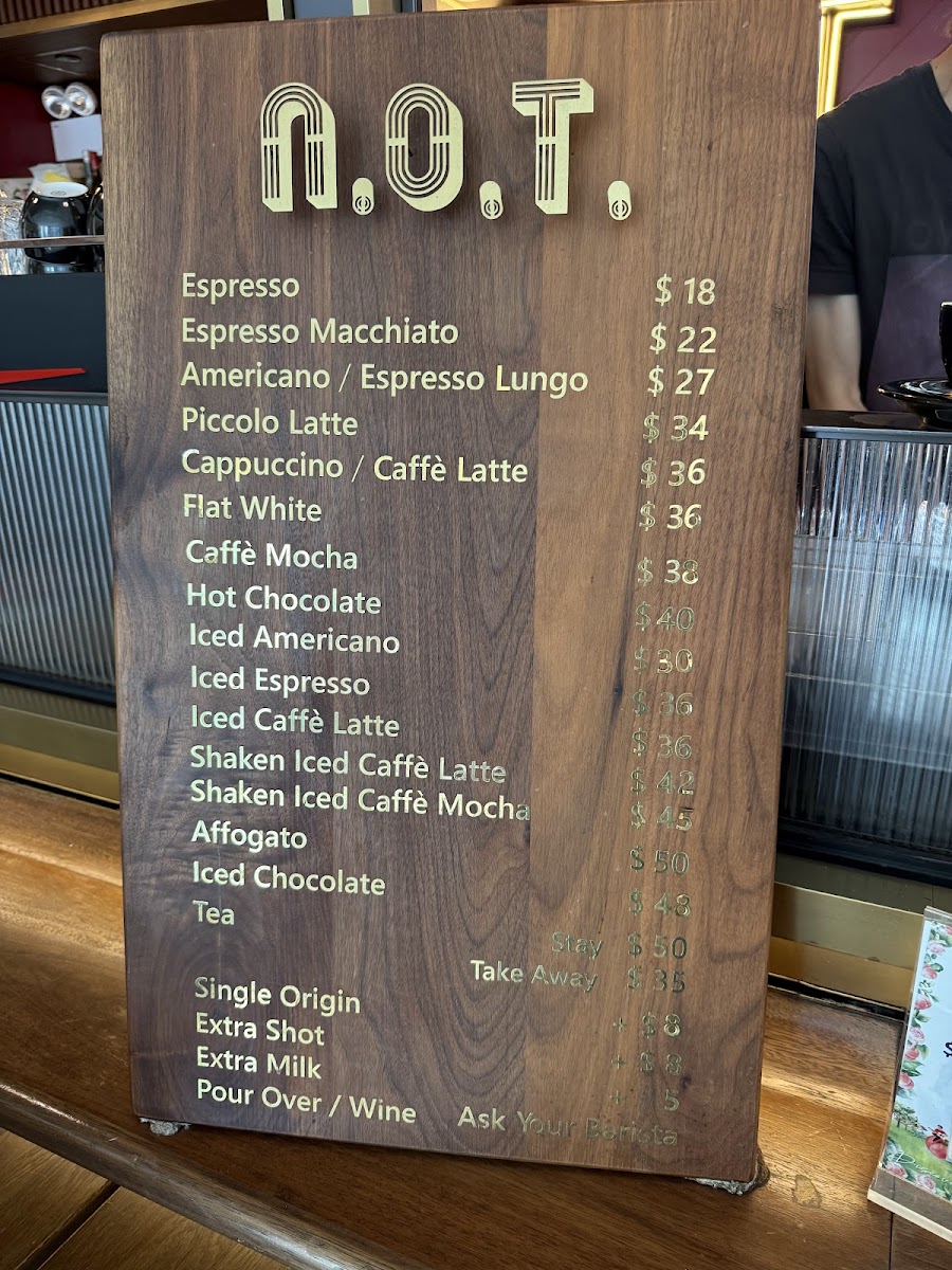 n.o.t. Specialty Coffee (Hysan Place) Photo Menu 9