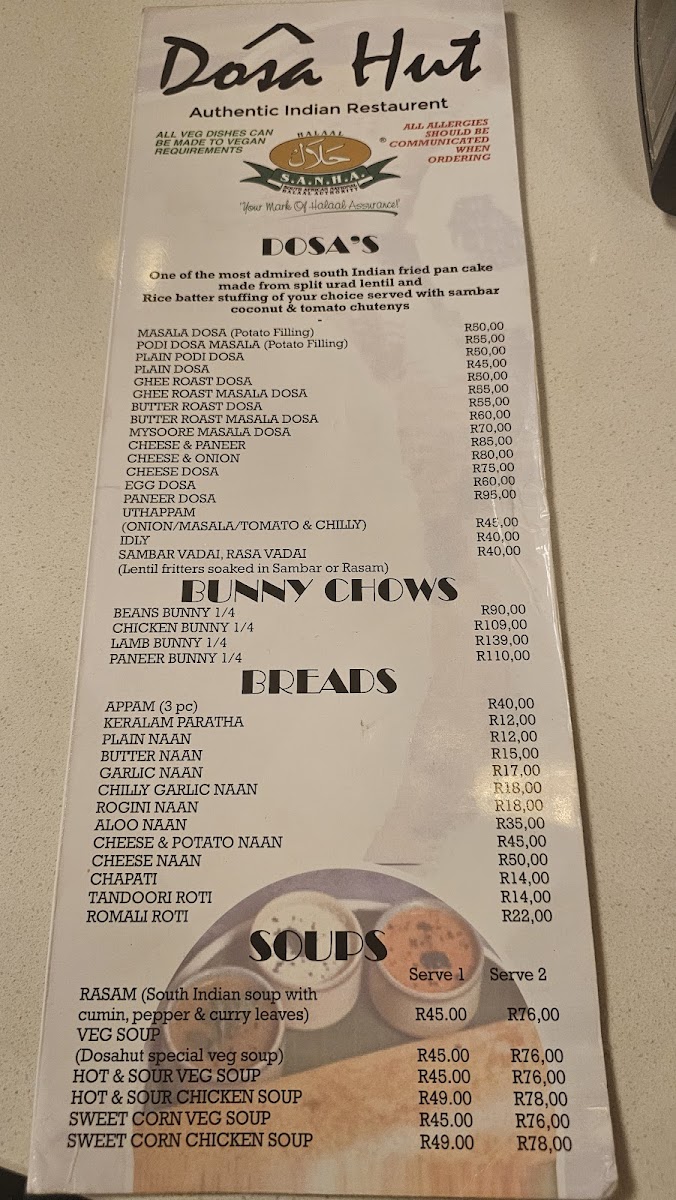 Dosa Hut Centurion Photo Menu 2