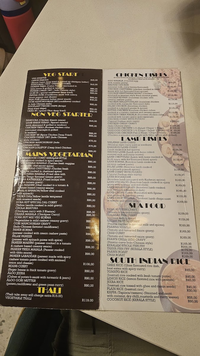 Dosa Hut Centurion Photo Menu 3