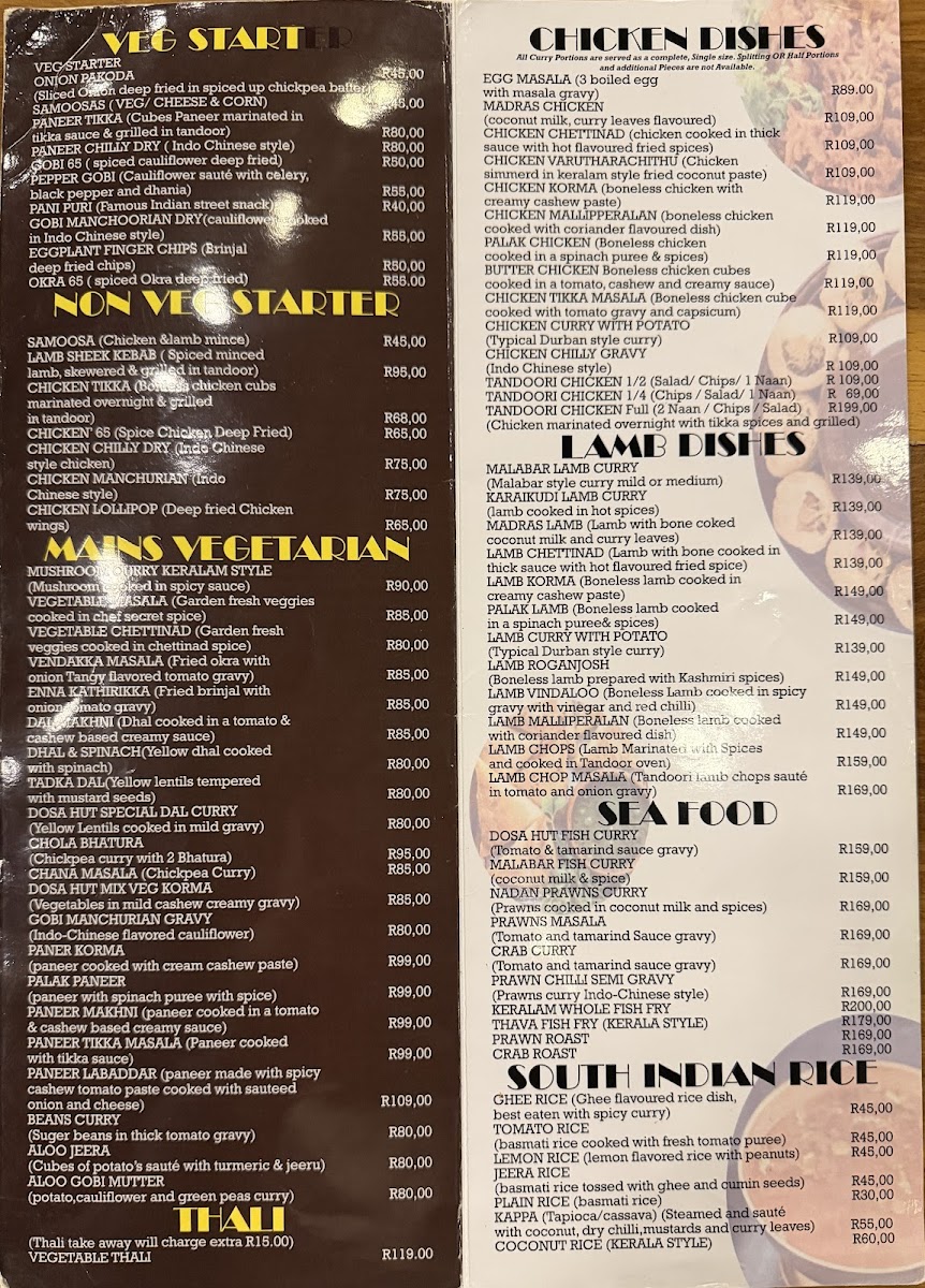 Dosa Hut Centurion Photo Menu 4