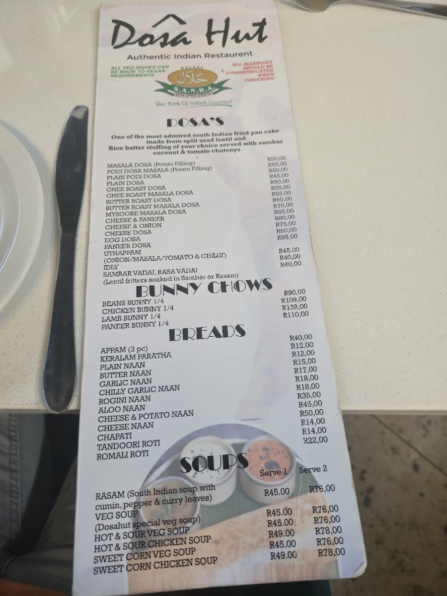 Dosa Hut Centurion Photo Menu 5