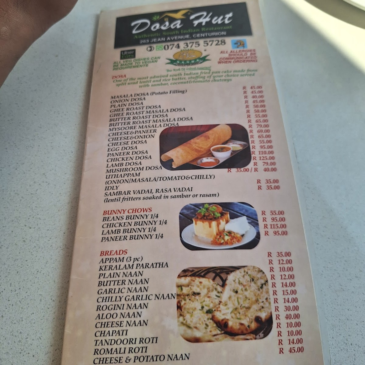 Dosa Hut Centurion Photo Menu 8