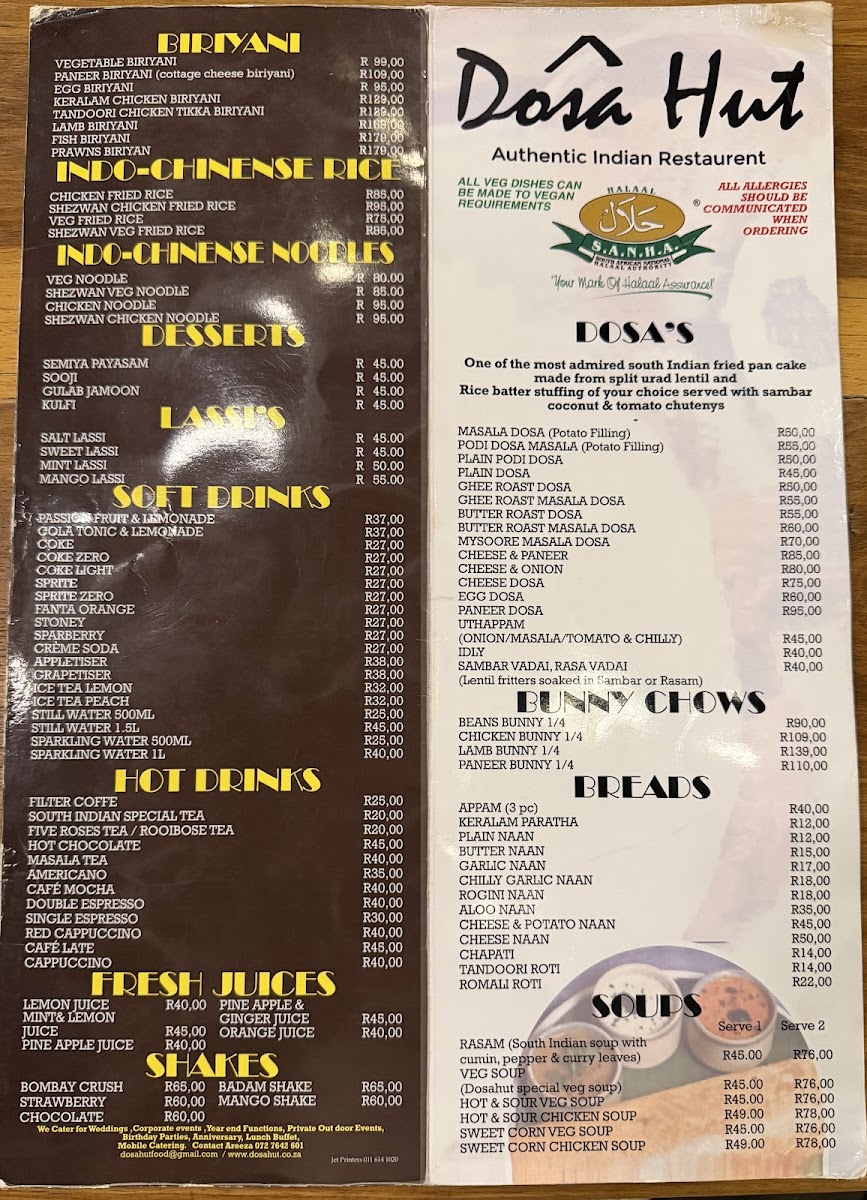 Dosa Hut Centurion Photo Menu 9