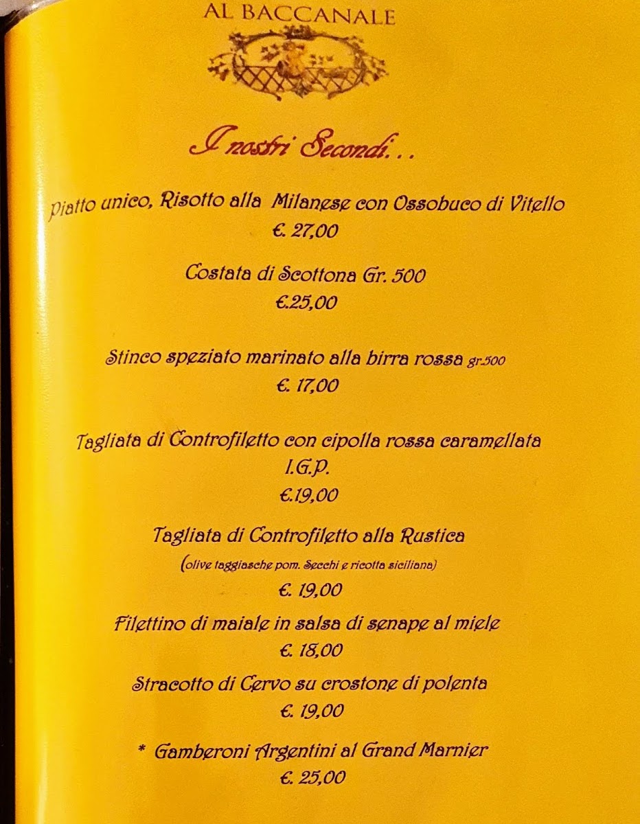 Ristorante Baccanale Photo Menu 1