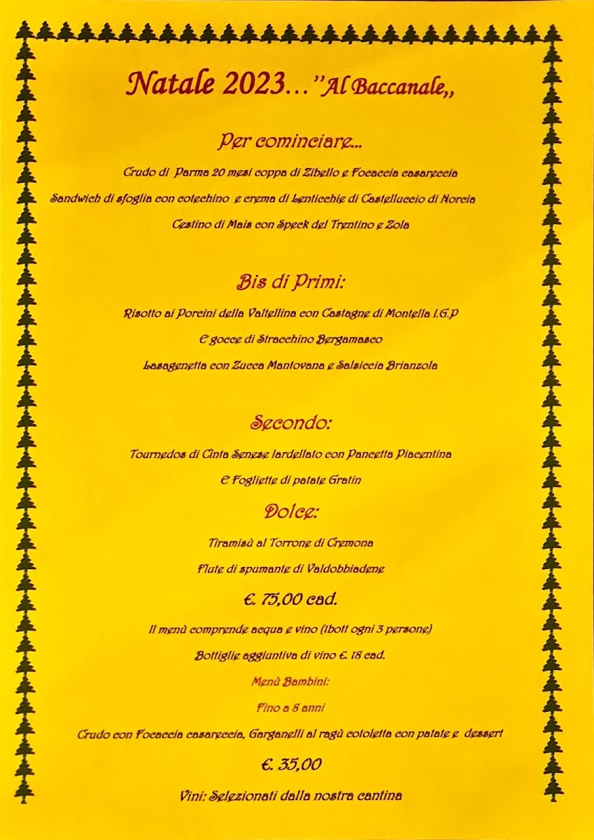 Ristorante Baccanale Photo Menu 2