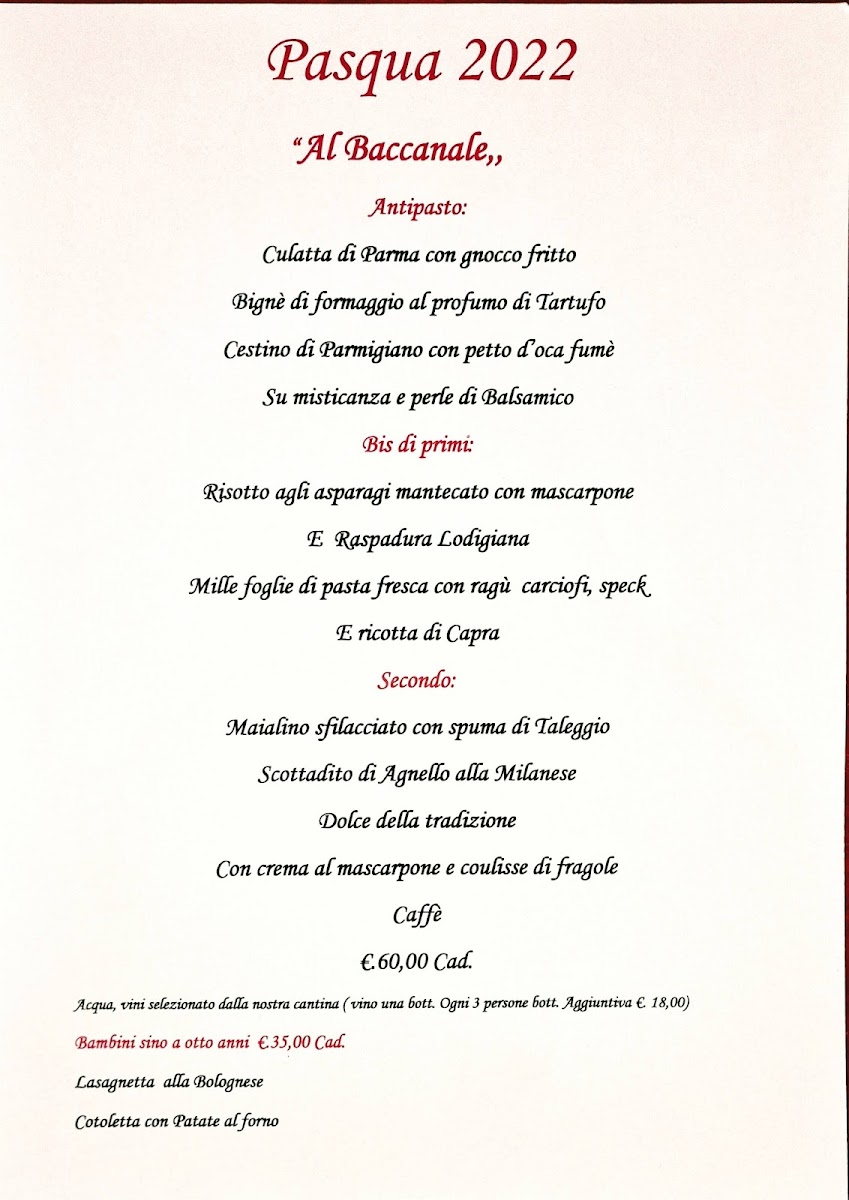 Ristorante Baccanale Photo Menu 6