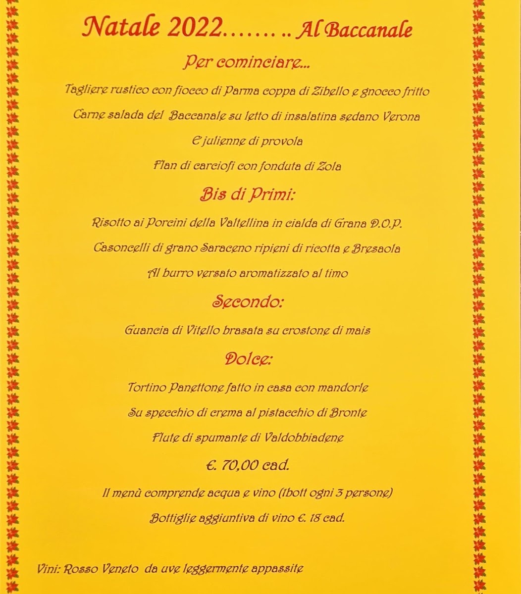 Ristorante Baccanale Photo Menu 7