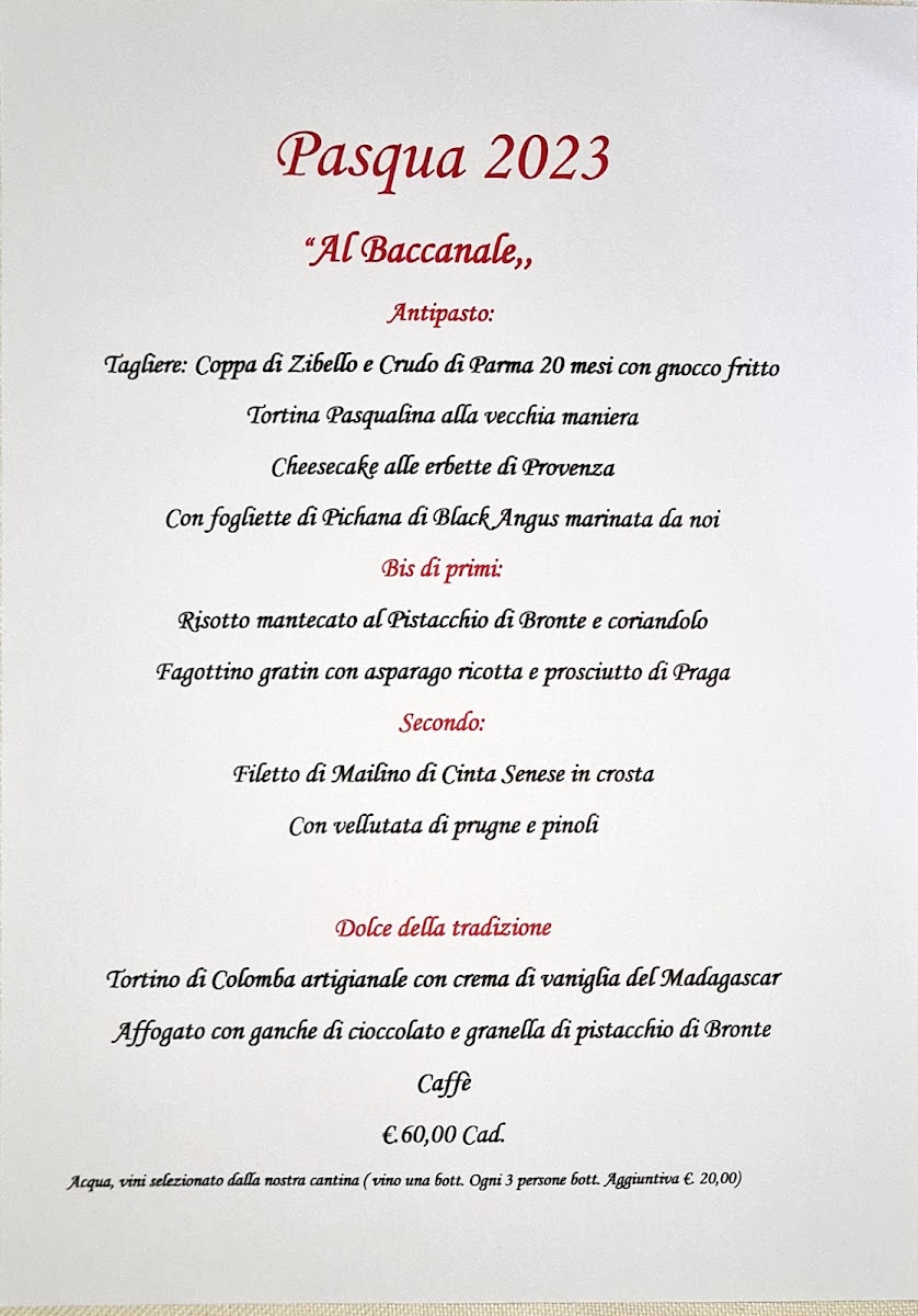 Ristorante Baccanale Photo Menu 8