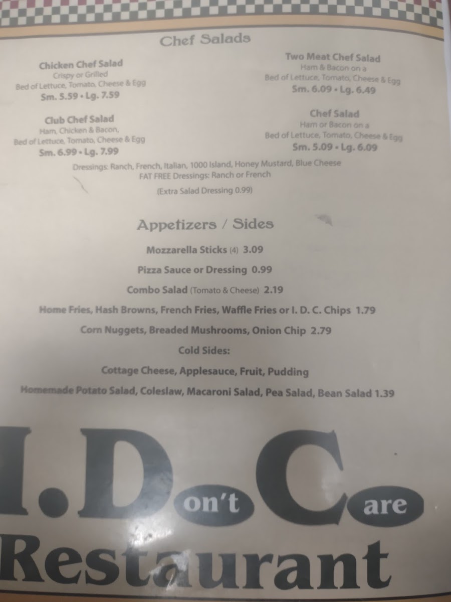 I.D.C. Pennville Restaurant Photo Menu 3