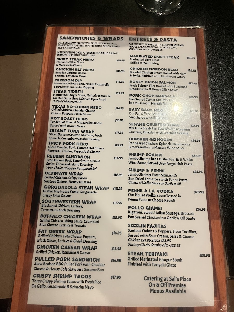 Sal's Place Photo Menu 2