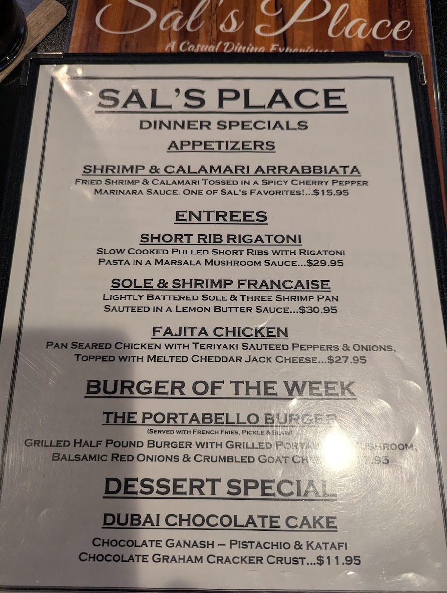 Sal's Place Photo Menu 3
