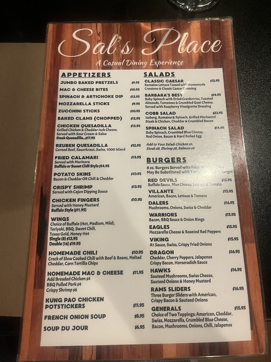 Sal's Place Photo Menu 4
