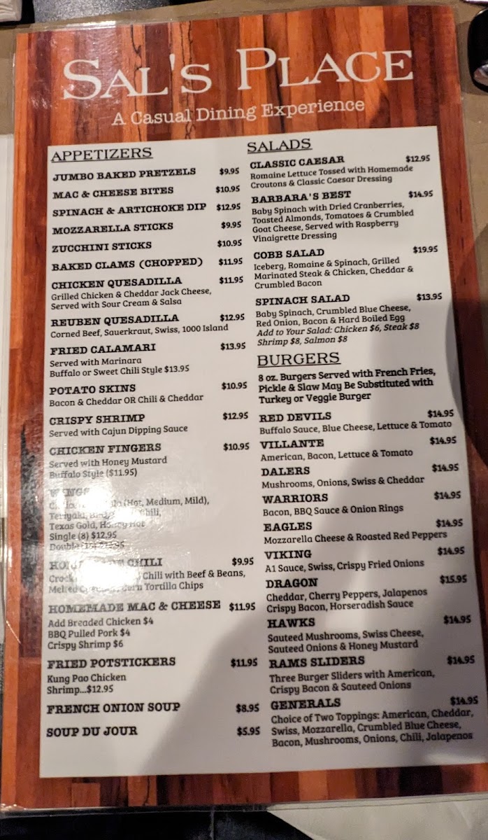 Sal's Place Photo Menu 7