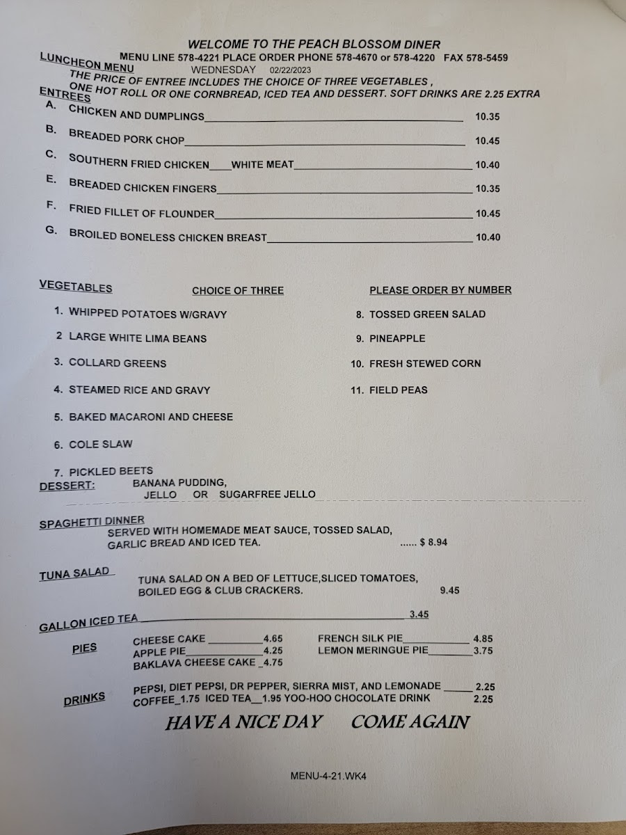 Peach Blossom Diner Photo Menu 6