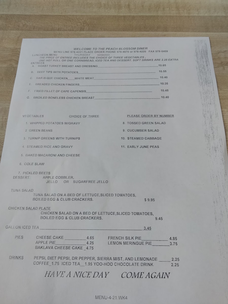 Peach Blossom Diner Photo Menu 8