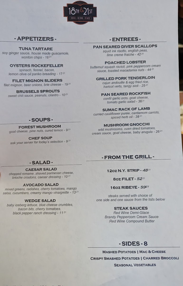 Cured 18th & 21st Photo Menu 7
