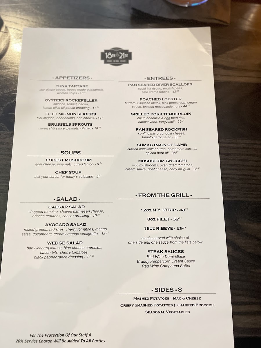 Cured 18th & 21st Photo Menu 8