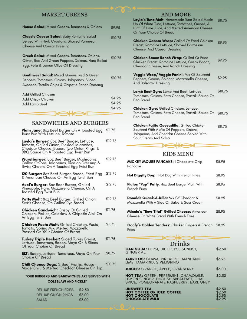 Layla's Breakfast & Lunch Photo Menu 2