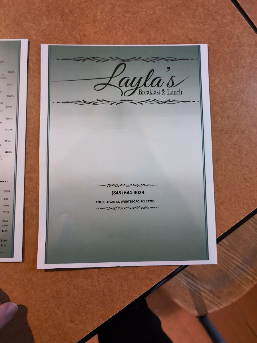 Layla's Breakfast & Lunch Photo Menu 5
