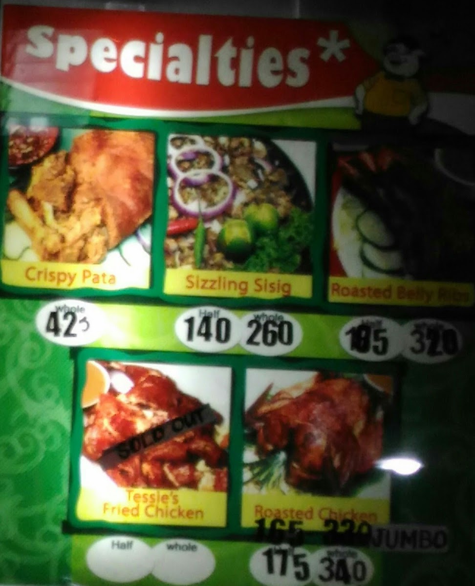 Tessie's Grills & Roasters Restaurant (TG&R) Photo Menu 2
